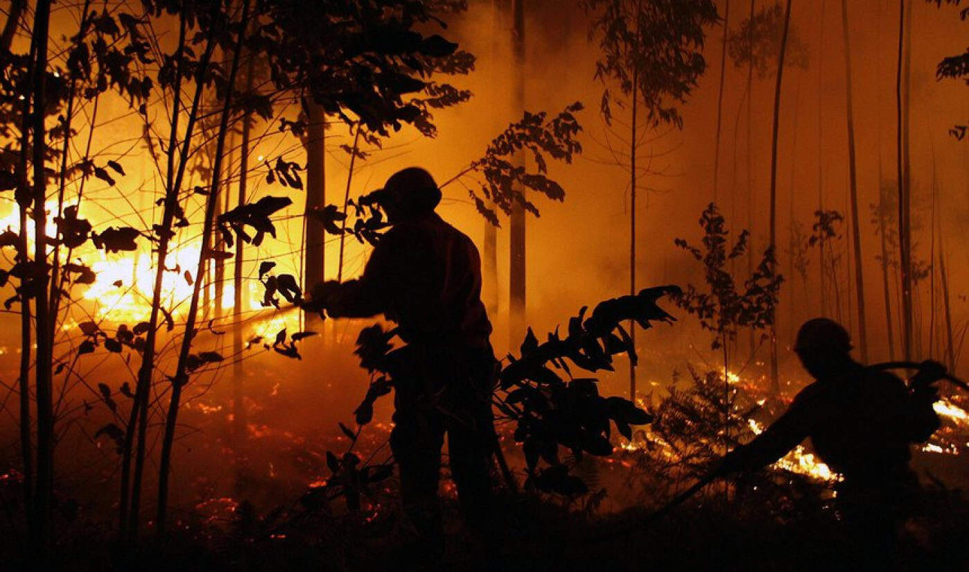 Mais de 130 bombeiros combatem fogo que começou ontem em Valença