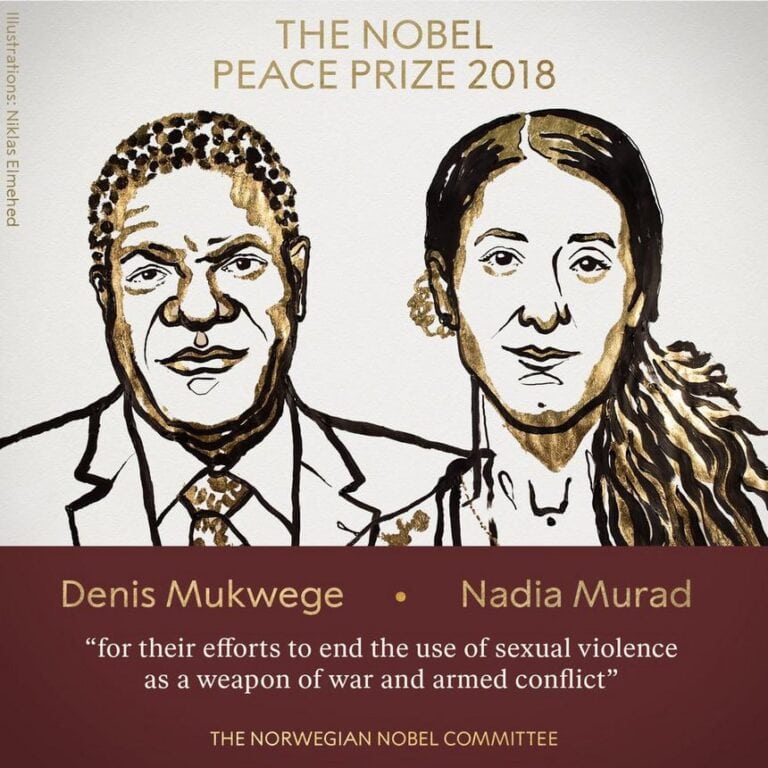 Nobel da Paz atribuído a Denis Mukwege e Nadia Murad